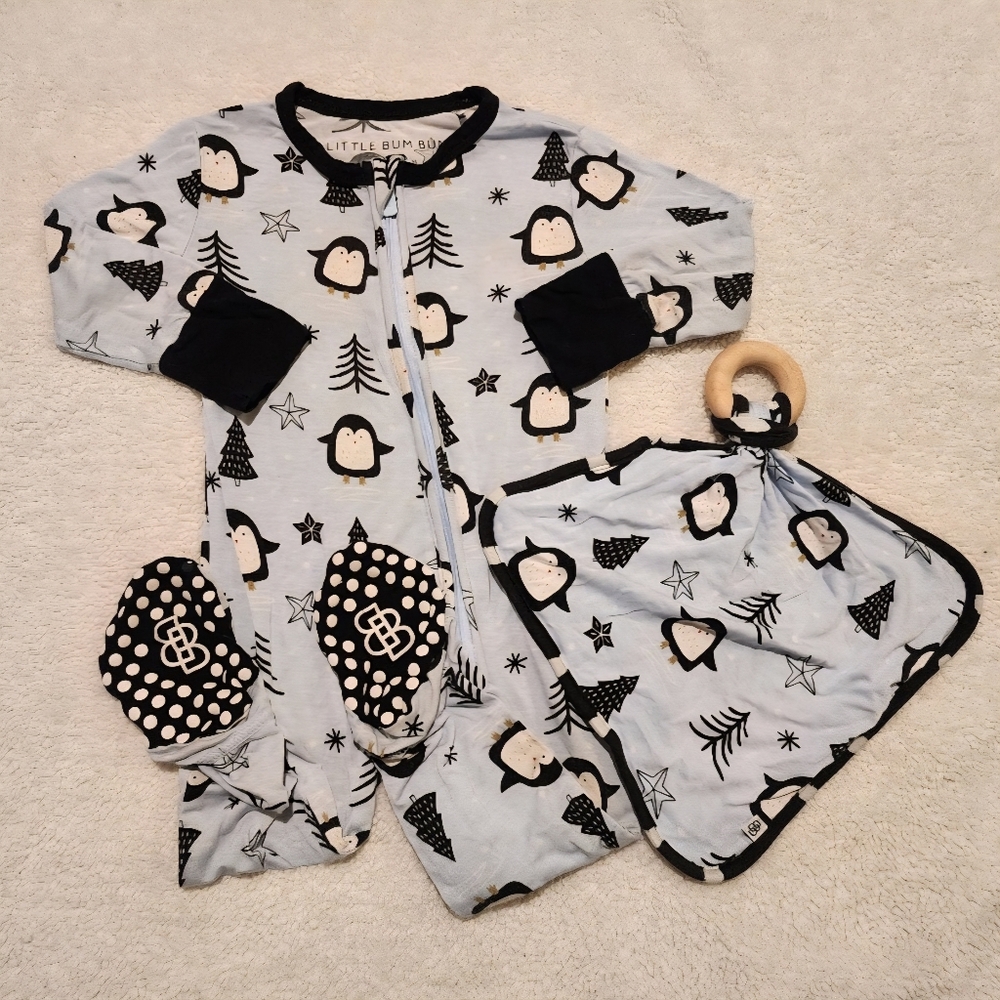 Little Bum Bums|Bums & Rose's Ice Ice Baby Footie + Lovey Size 12-18mo